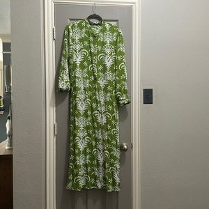 GREEN WHITE PATTERN ZARA TIE DRESS🤍💚